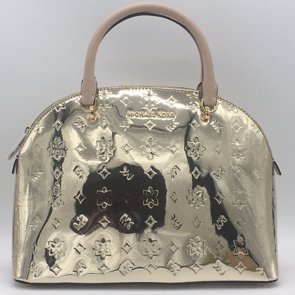 MICHAEL KORS EMMY LARGE DOME SATCHEL PALE GOLD - Picture 2 of 16